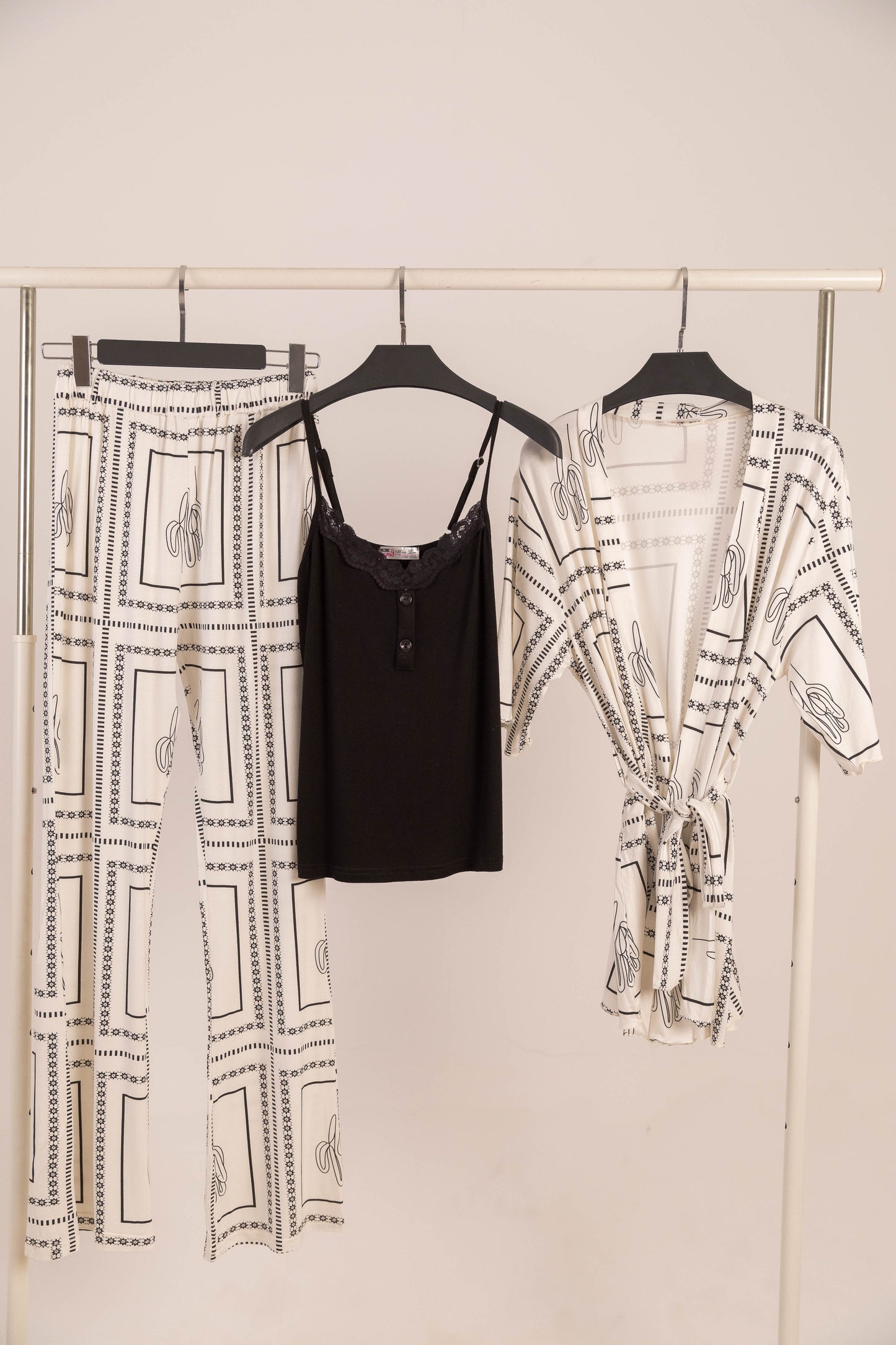 PAJAMA 3 PEICES TANK-TOP & ROBE 7598