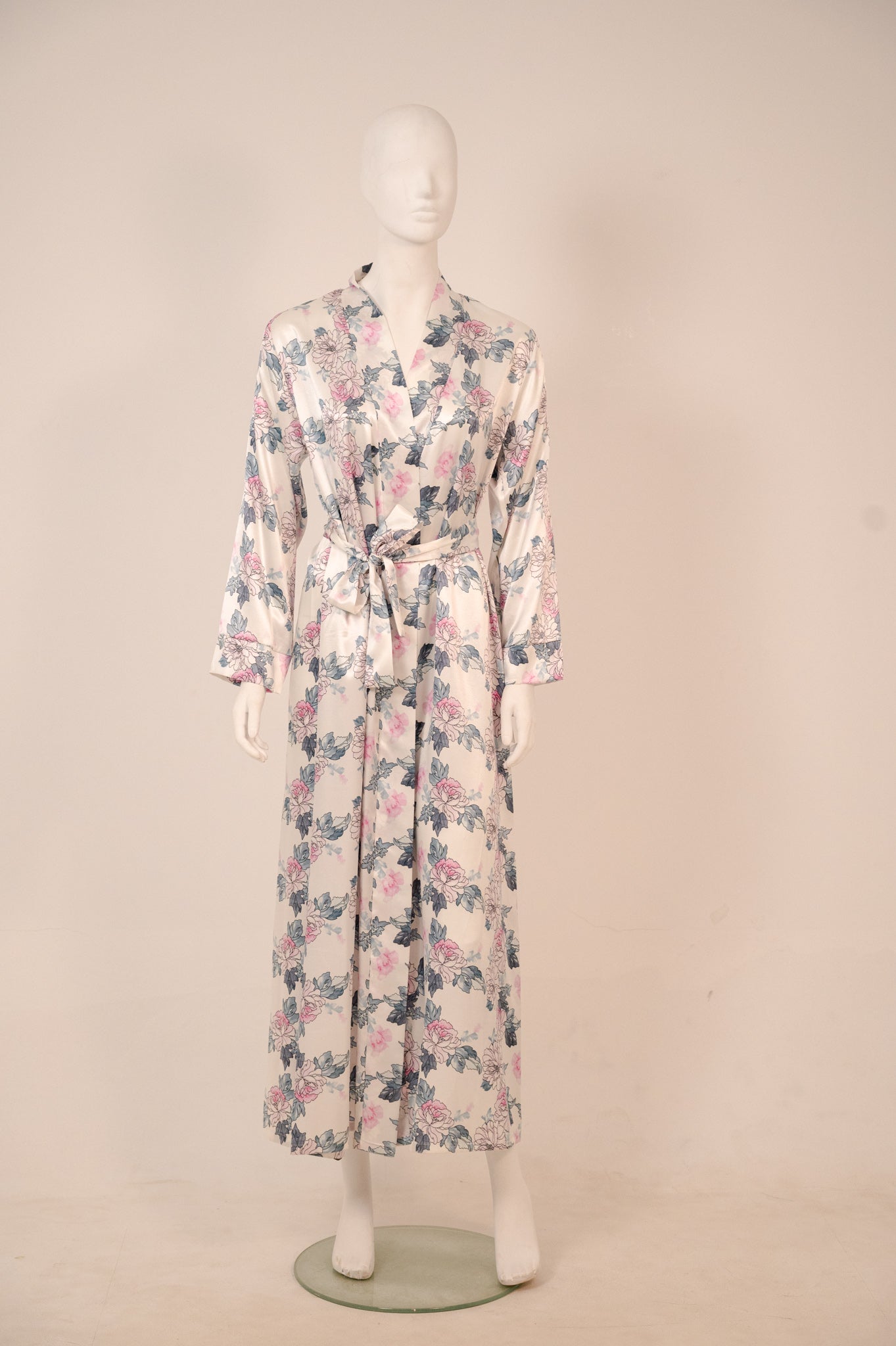Long Satin Robe w7030