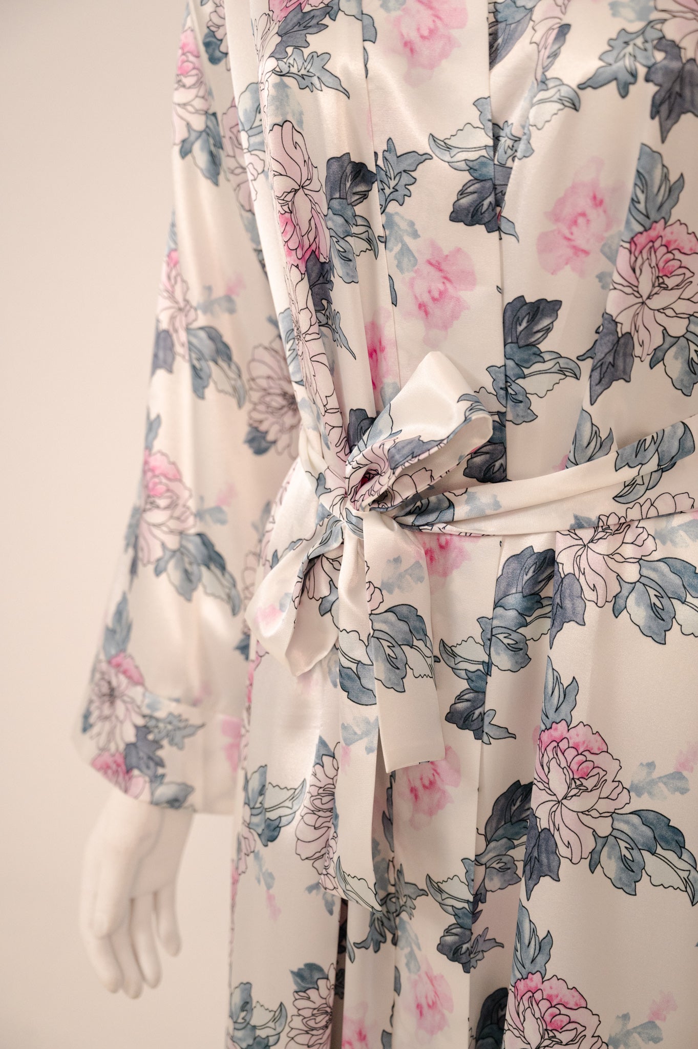 Long Satin Robe w7030