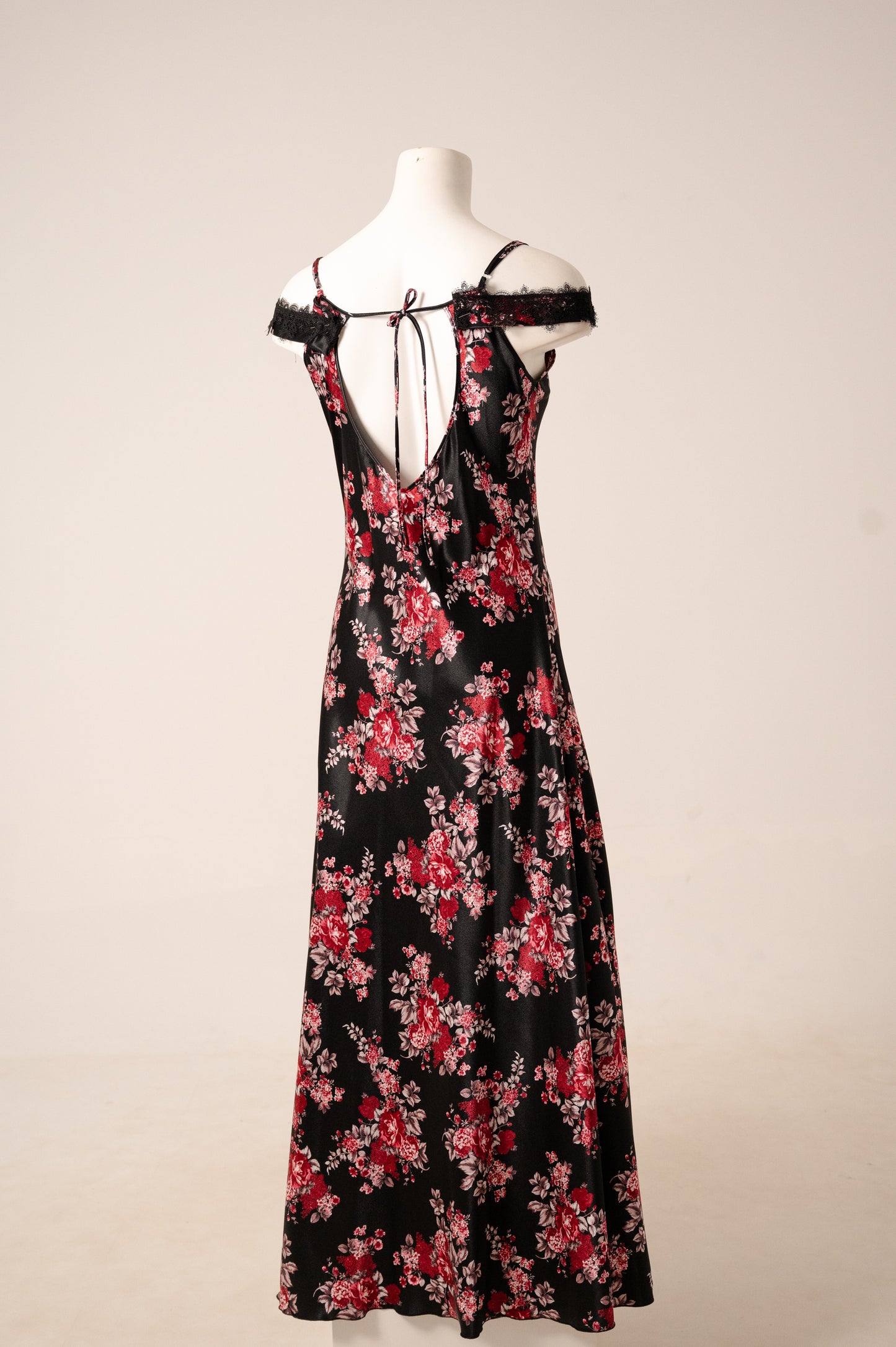 Long Lace Satin Dress 7877
