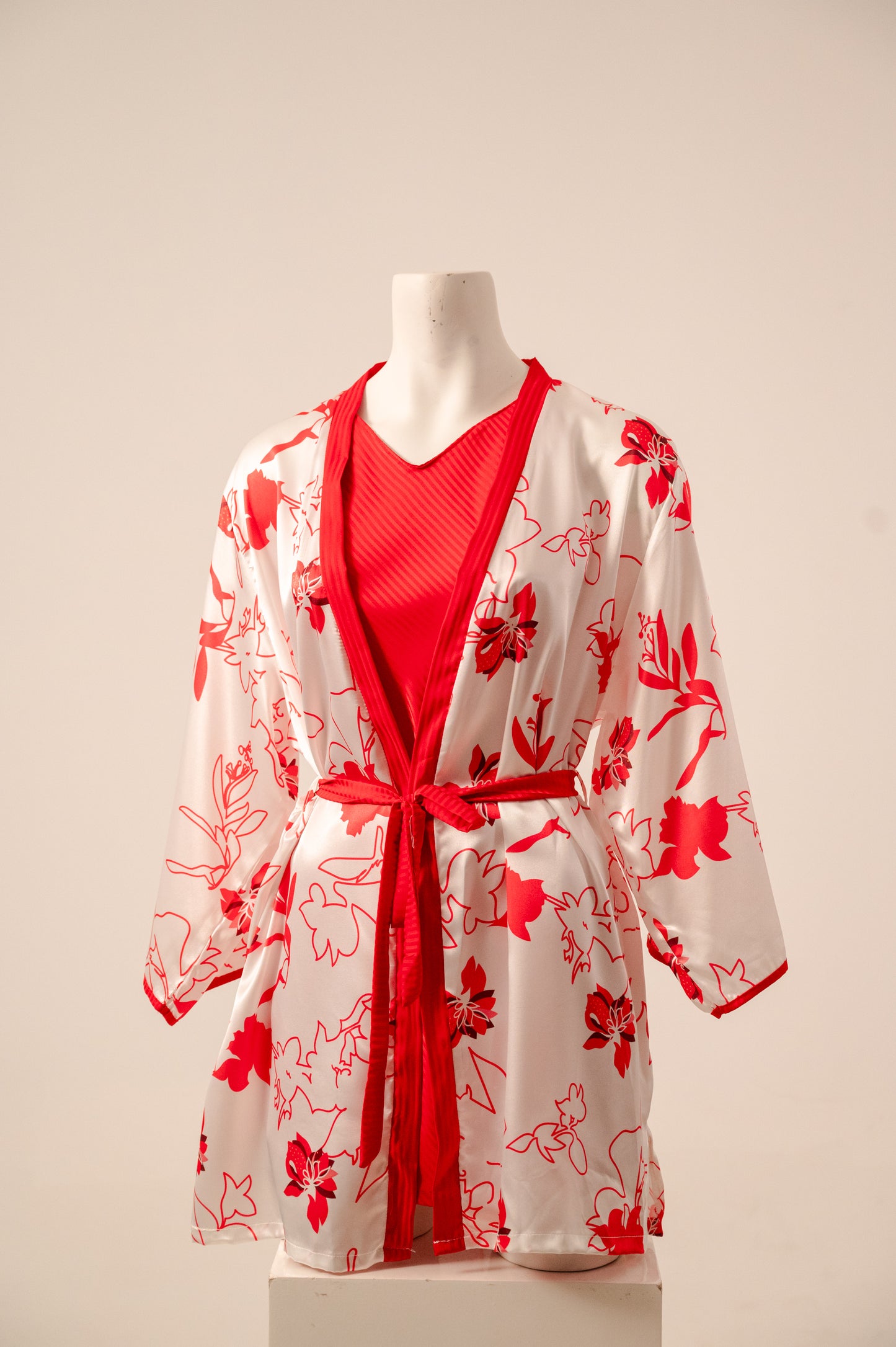 Robe Set Satin Flower 7533