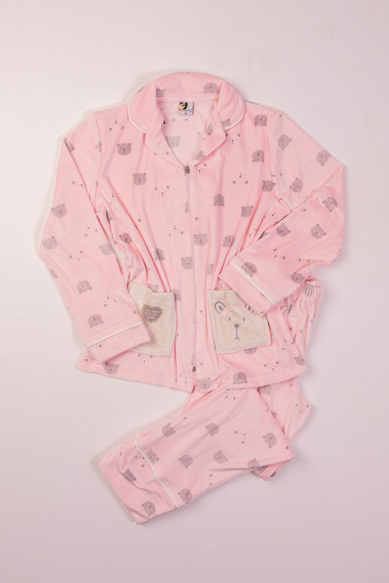Full Zipper velvet pajama 387