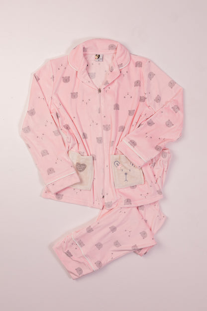 Full Zipper velvet pajama 387