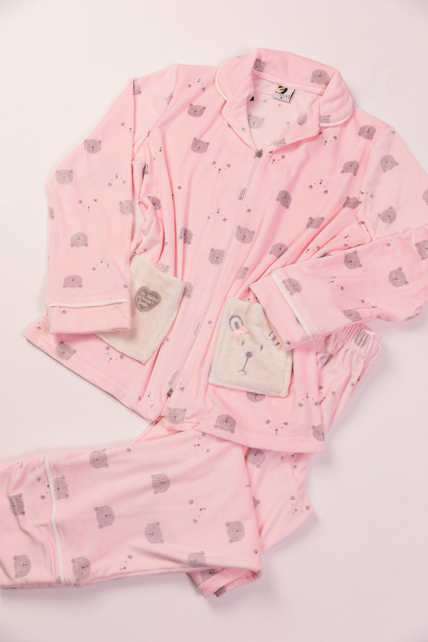 Full Zipper velvet pajama 387