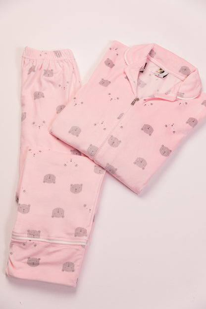 Full Zipper velvet pajama 387