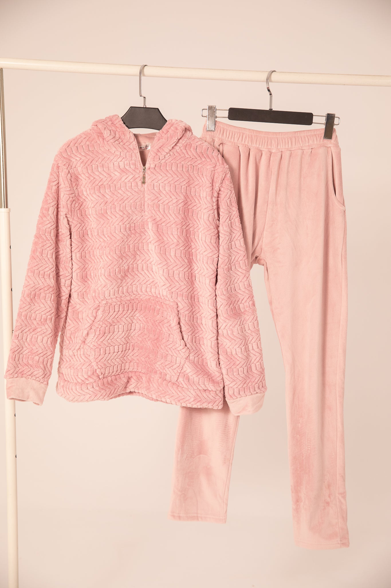 Half zepper velvet pajama 9050