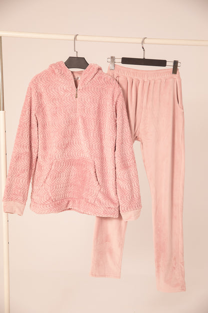 Half zepper velvet pajama 9050