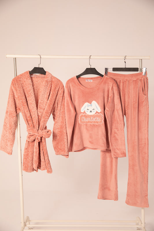 Velvet Pajama 3 pc 9048