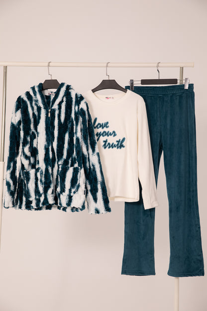 Velvet Pajama 3 pc 9076