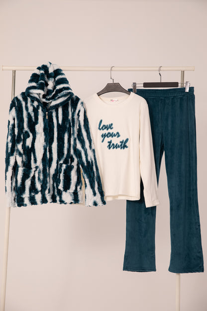 Velvet Pajama 3 pc 9076