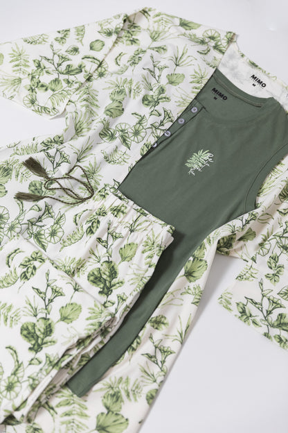 PAJAMA SHIRT & ROBE 3PC  6910