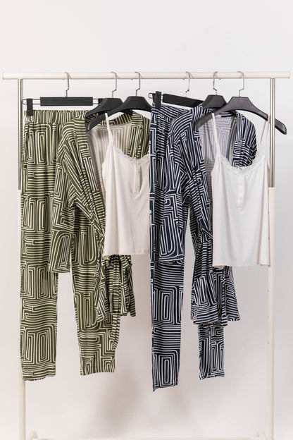 PAJAMA 3 PEICES TANK-TOP & ROBE 8164