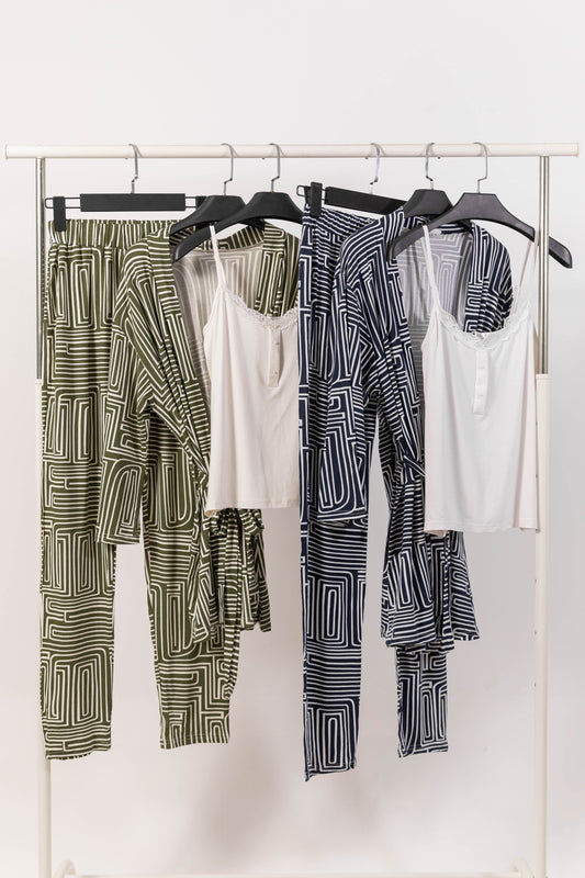 PAJAMA 3 PEICES TANK-TOP & ROBE 8164