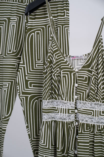 Pajama Stripped Cut 8108