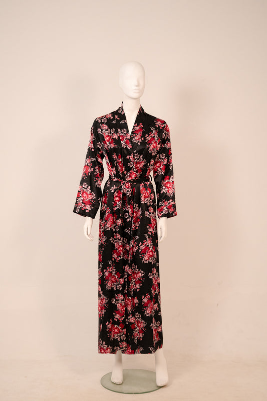 Long Satin Robe 7030