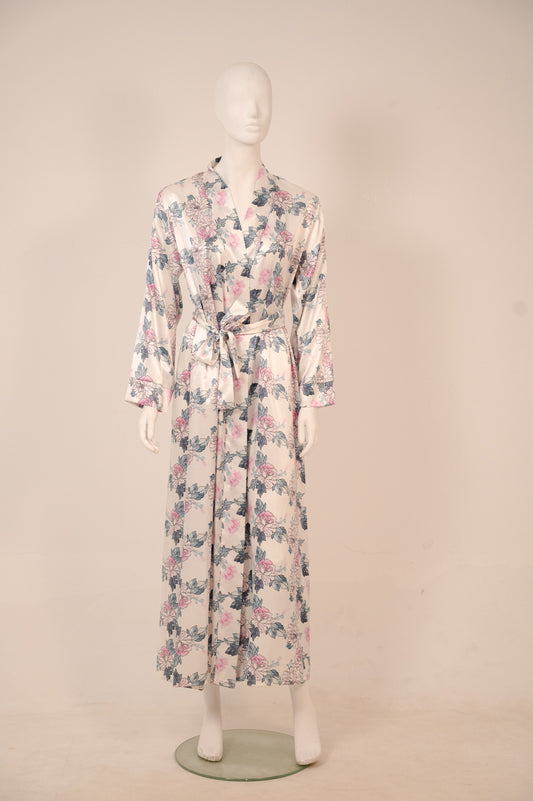 Long Satin Robe w7030