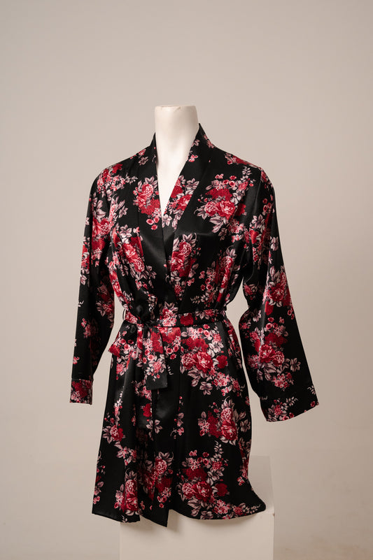Short Satin Robe 7031