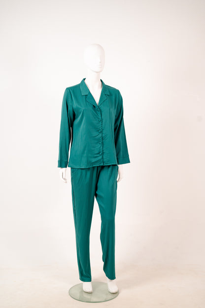 Stripe Satin Pajama Shirt & Pants 7500