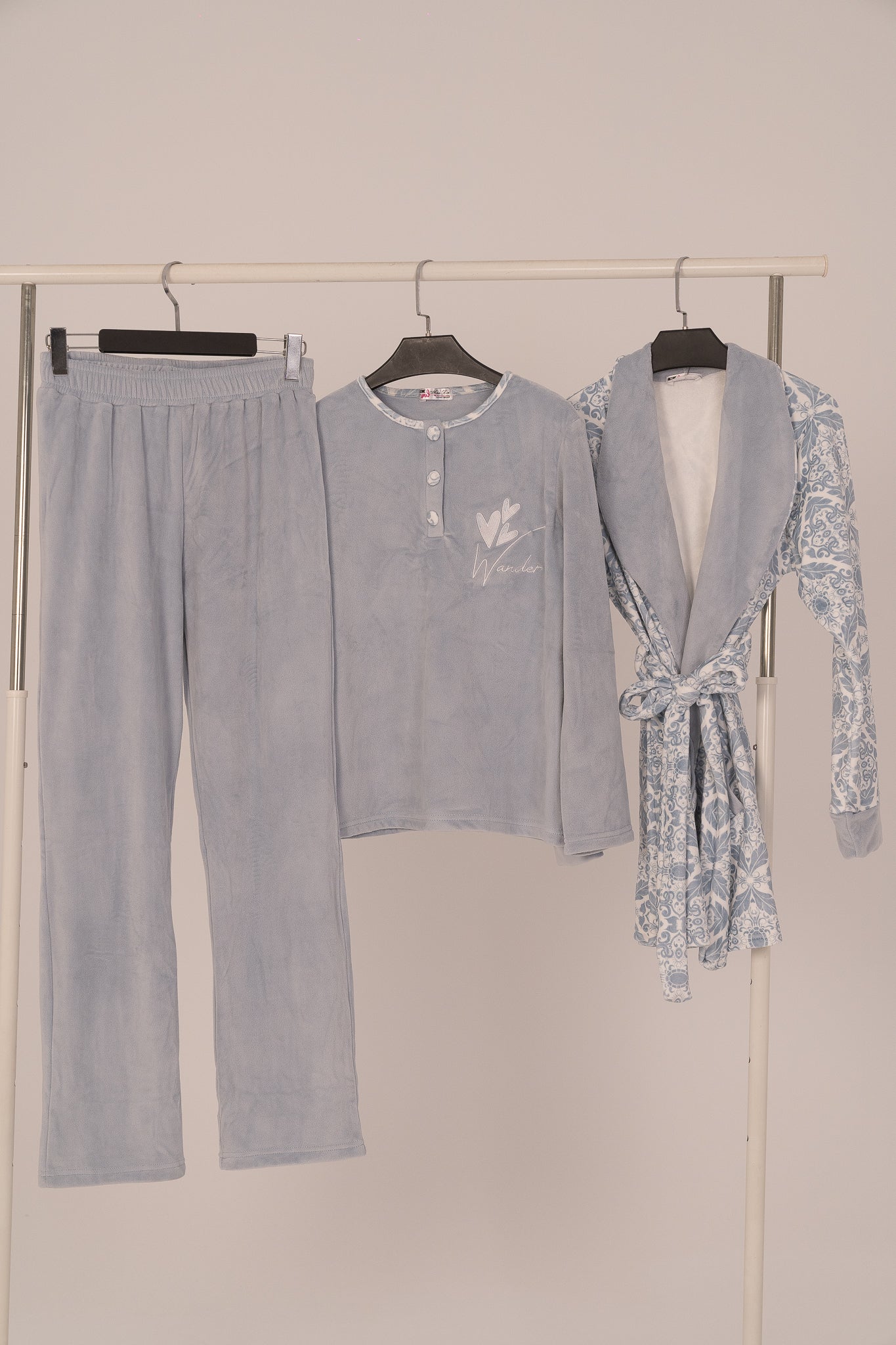 Pajama Velvet 3 Pc 9176