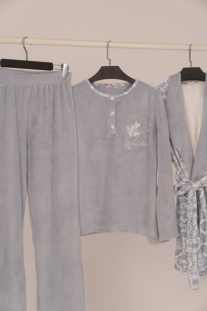 Pajama Velvet 3 Pc 9176