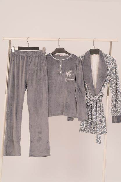 Pajama Velvet 3 Pc 9176