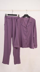 Stripe Satin Pajama Shirt & Pants 7500
