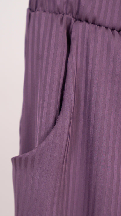 Stripe Satin Pajama Shirt & Pants 7500