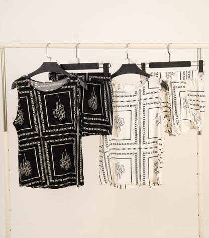 Pajama 2 Pieces T-Shirt cut & Shorts 7826