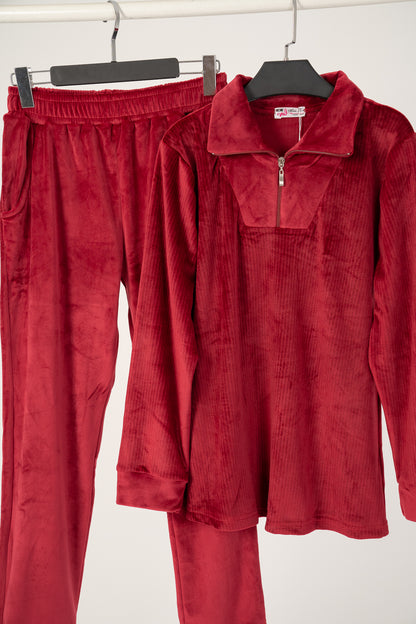 Pajama Velvet Half Zipper 9298