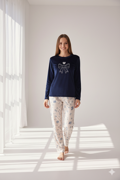 Bow Tie Velvet Pajama 102
