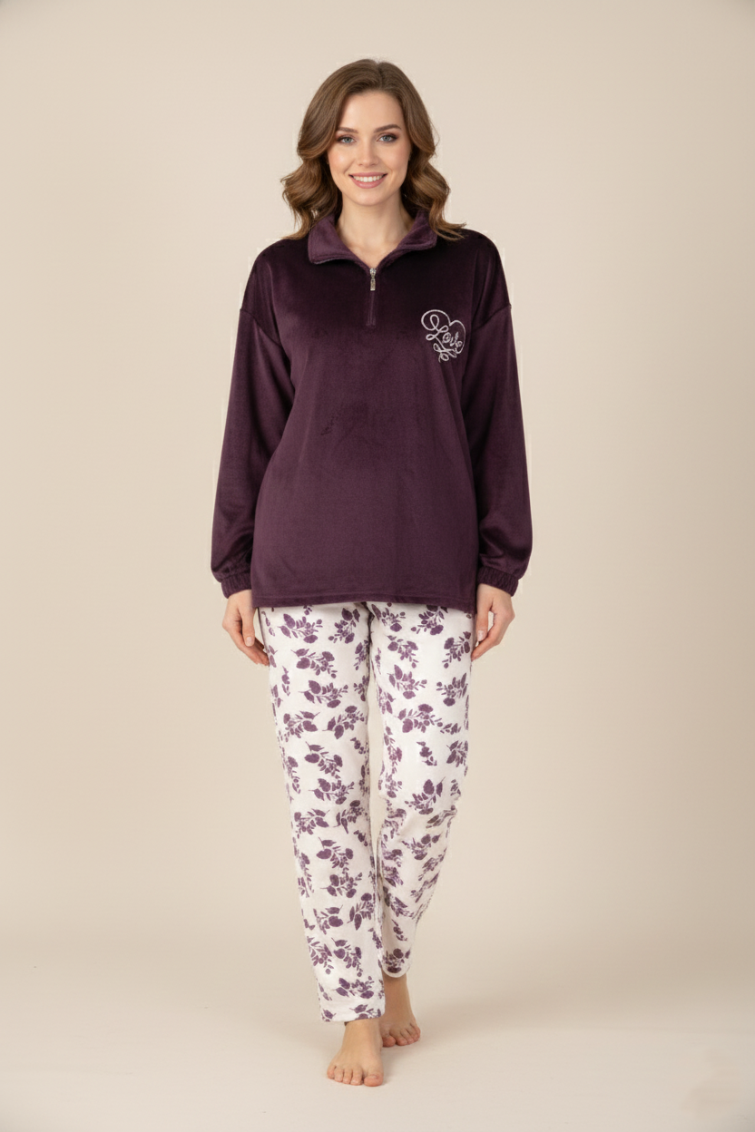 Pajama Velvet zipper 9302