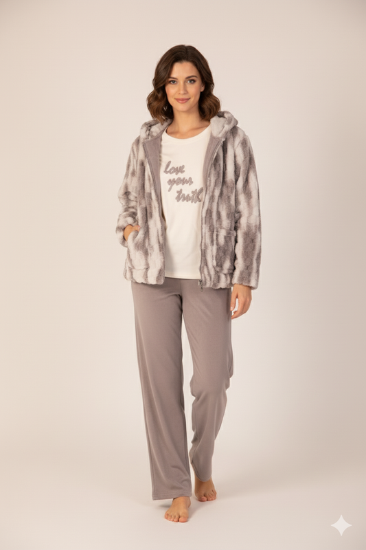 Velvet Pajama 3 pc 9076