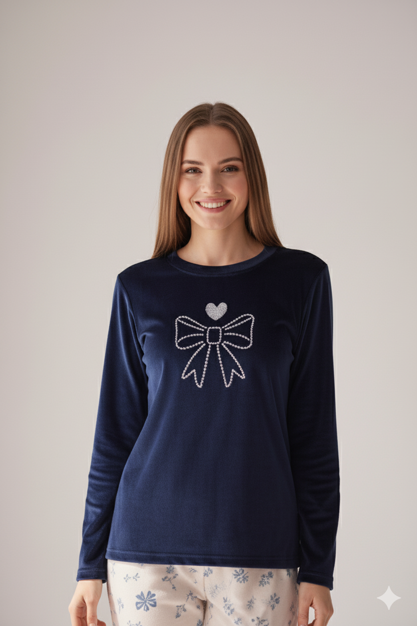 Bow Tie Velvet Pajama 102