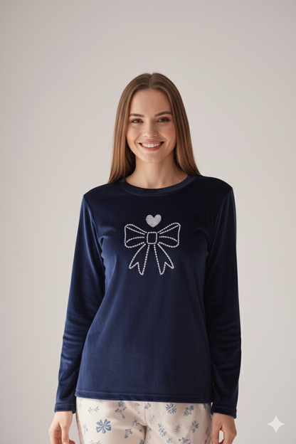 Bow Tie Velvet Pajama 102