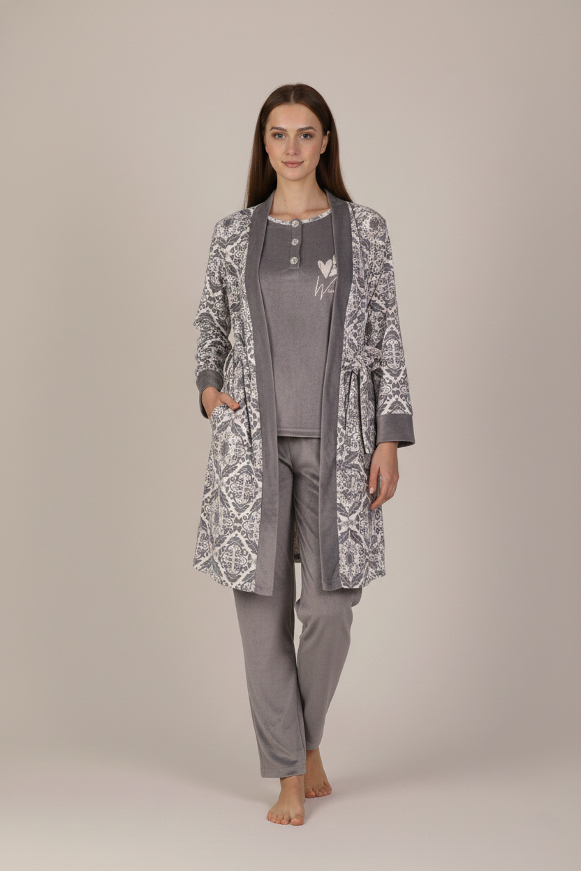 Pajama Velvet 3 Pc 9176