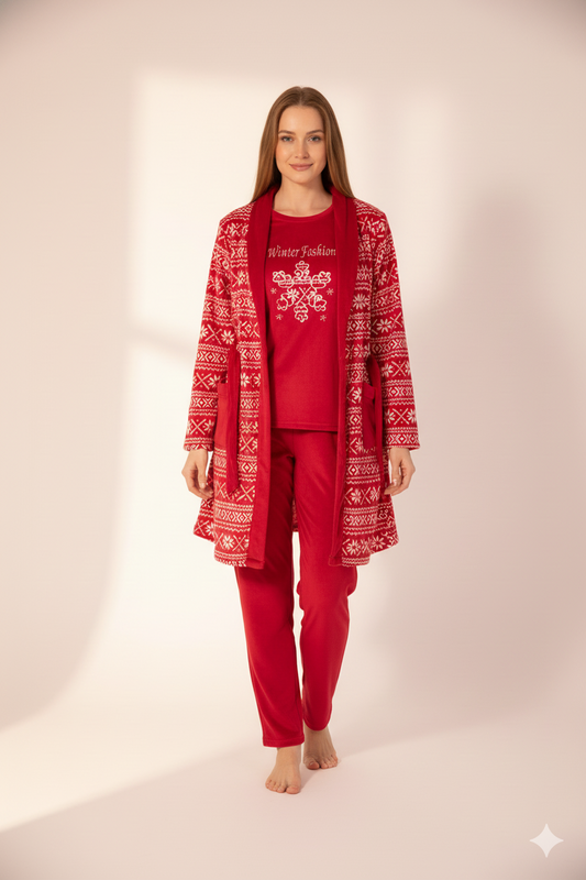 Velvet Pajama 3 pcs 9105