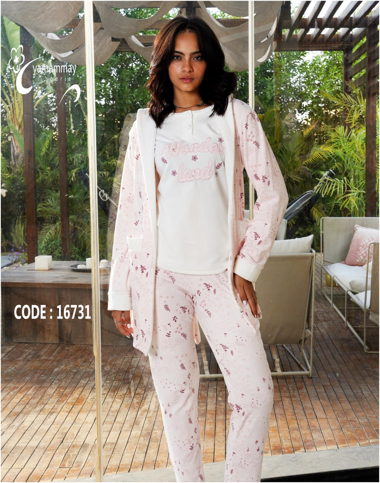 Pajama velvet 3pc 16731