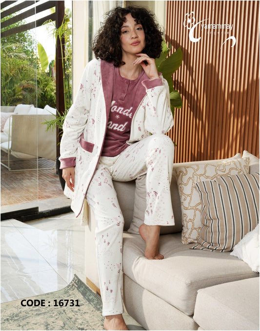 Pajama velvet 3pc 16731