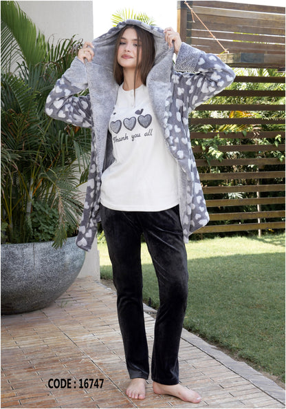 Pajama velvet 3 pc 16747