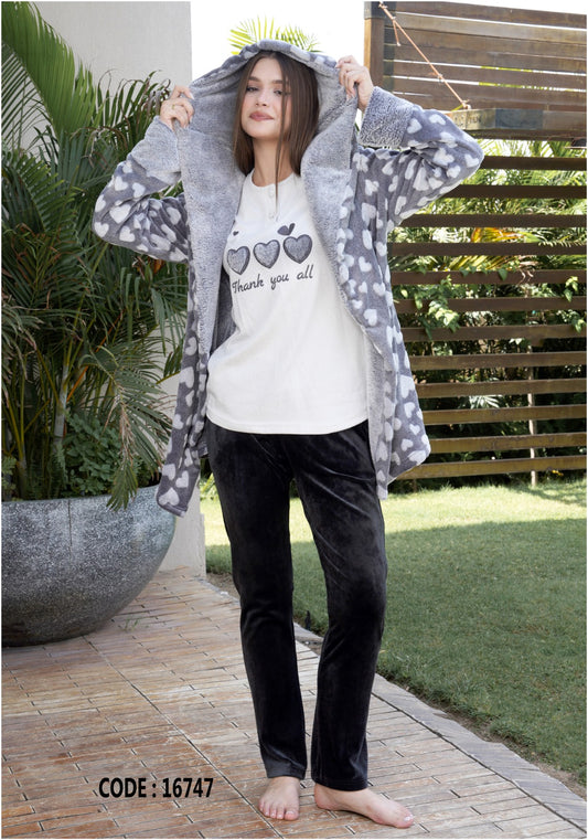 Pajama velvet 3 pc 16747