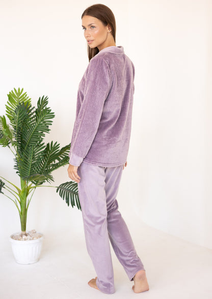 Half zipper velvet pajama 9080